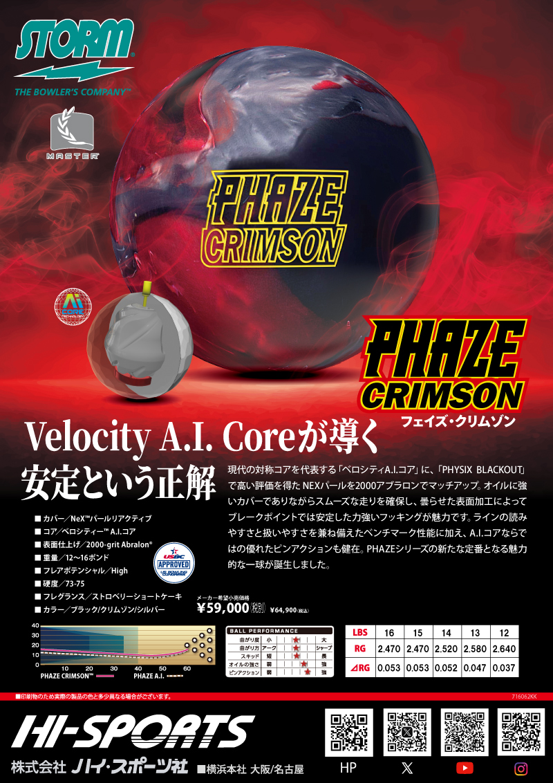 フェイズ・クリムゾン - ハイスポーツ社 ：信頼のボウリング用品販売